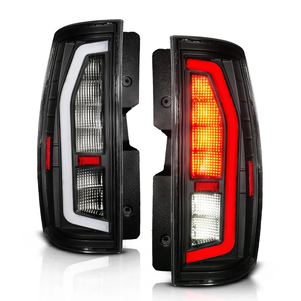 311487 – ANZO Tail Light Assembly, Clear Lens Black Housing LED Bulb Red Brake Light/ Red Turn Signal Light/ Red Runn...